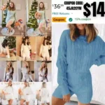 Casual 2 Piece Sweater Sets Long Sleeve Cable Knit Pullover Tops and Drawstring Shorts Sweatsuit Outfits