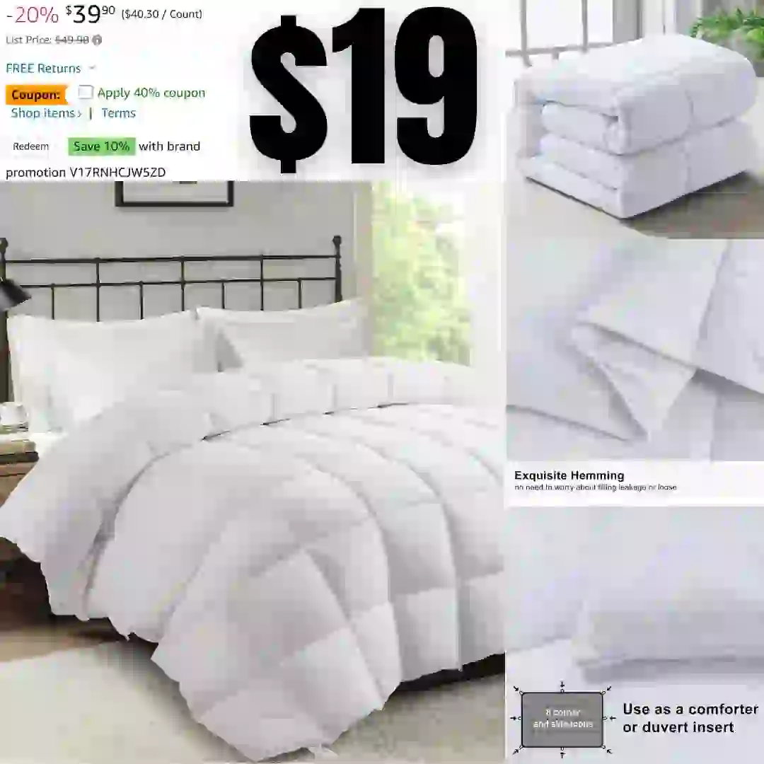Comforter Queen Size All Season Soft Down Alternative Comforter Lightweight