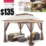 Cool Spot 11×11 Pop-Up Instant Gazebo Tent with Mosquito Netting Outdoor Canopy Shelter with 121 Square Feet