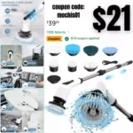 Cordless Electric Spin Scrubber, 380 RPM 30KG Non-Stalling 2 Speeds Power Bathroom Shower Cleaner