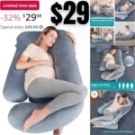 Cute Castle Pregnancy Pillows, Soft U-Shape Maternity Pillow with Removable Cover