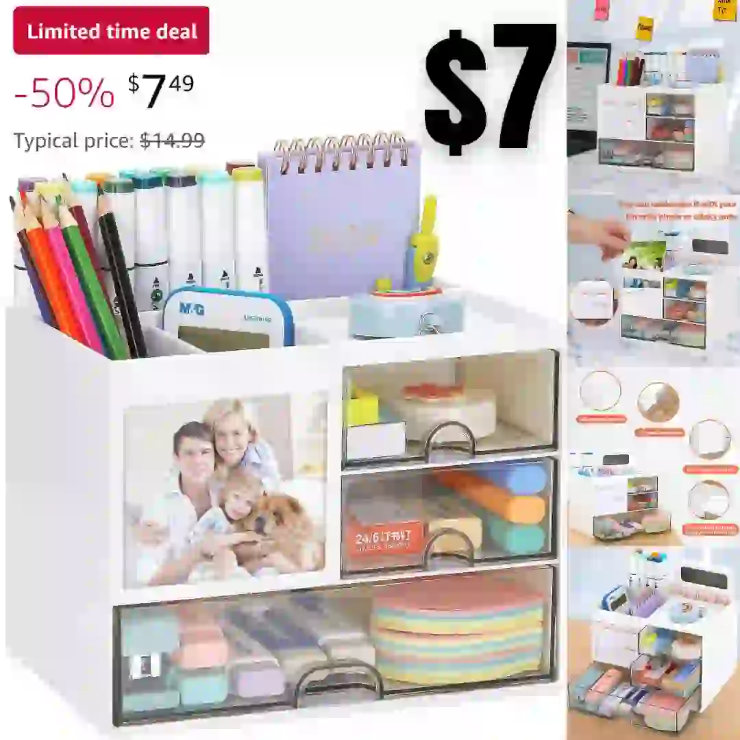 Desk Organzier with Drawers