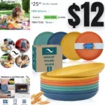 Dinner Plates Set of 8 Wheat Straw Plates Reusable