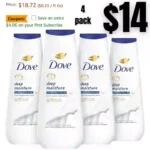 Dove Body Wash Deep Moisture 4 Count For Dry Skin Moisturizing Skin Cleanser
