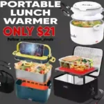 Electric Lunch Box Food Heater, 90W Faster, 2L Larger Heated Lunch Box for Adults