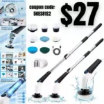 Electric Spin Scrubber, 2024 New Cordless Cleaning Brush with 8 Replaceable Brush Heads