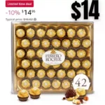 Ferrero Rocher, 42 Count, Premium Gourmet Milk Chocolate Hazelnut