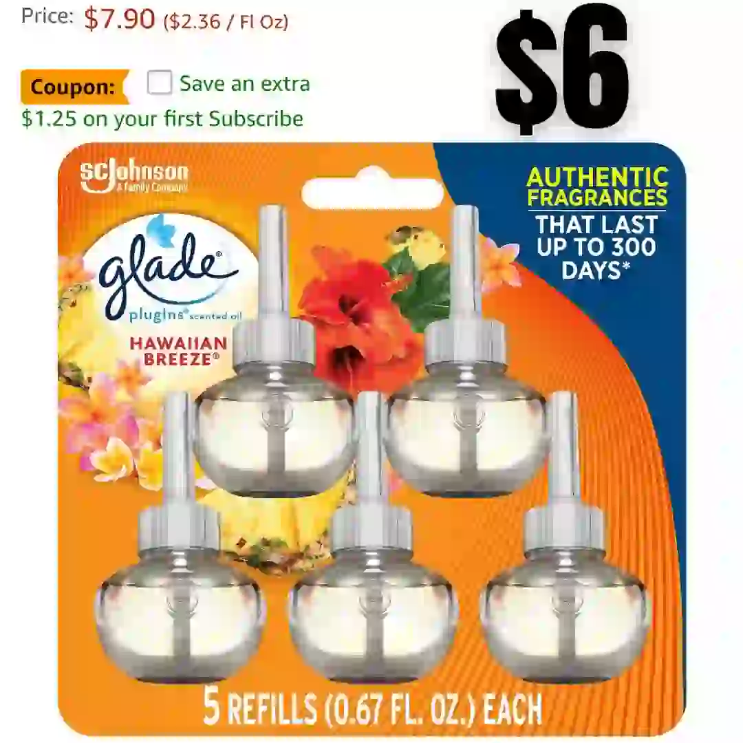 Glade PlugIns Refills Air Freshener, Scented and Essential Oils for Home and Bathroom