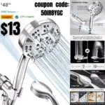 High Pressure 10-mode Handheld Shower Head – Anti-clog Nozzles