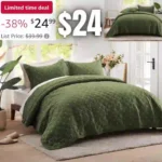 Home Quilt Set King Olive Green Lightweight Bedspread Coverlet Set