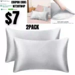 Home Silky Satin Pillowcase for Hair and Skin,Pillow Cases Standard Size Set of 2 Satin Pillow
