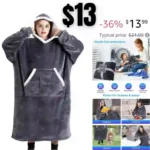Hoodie Blanket Wearable Blanket Oversized Blanket for Adults Sharpe with Sleeves