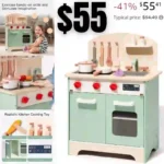 Kids & Toddlers Kitchen Playset, Wooden Pretend Play Kitchen Set
