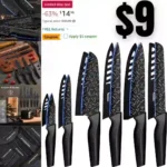 Knife Set, 12 Pcs Colorful Geometric Pattern Kitchen Knife Set