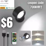 LED Wall Lights with Remote, Wall Mounted Sconces 3000mAh Rechargeable Battery Operated 3 Color