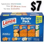 Lance Sandwich Crackers, Variety Pack, 3 Flavors, 20 Individually Wrapped Packs, 6 Sandwiches Each