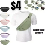 Large Waist Bag With 4-Zipper Pockets