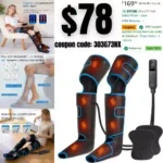 Leg Massager with Heat and Compression, Full Leg Massager for Circulation and Pain Relief with 3 Heats 3 Modes 3 Intensities