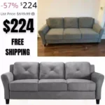 Lifestyle Solutions Harrington Sofa, Dark Gray