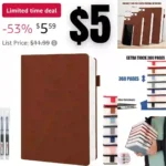 Lined Journal Notebook – A5 Thick 360 Pages Wide Ruled Paper
