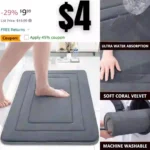 Memory Foam Bathroom Rug Mat