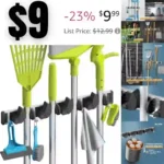 Mop Broom Holder Wall Mount Metal Pantry Organization and Storage Garden Kitchen Tool