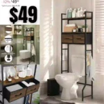 Over The Toilet Storage Cabinet with Fabric Drawers Bathroom Storage Over Toilet Fit Most Toilets