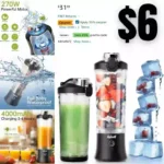 Portable Blender for Shakes and Smoothies with 6pcs Blades