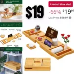 ROYAL CRAFT WOOD Premium Foldable Bathtub Tray – Expandable Bath Tray for Tub