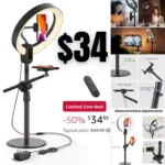 Ring Light with Stand and Phone Holder,Overhead Phone Stand,2 Phone Holders