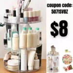 Rotating Makeup Organizer 360 Rotation Cosmetic Storage Holder 50PCS Shiny Christmas Stickers 500PCS