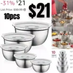Stainless Steel Mixing Bowls Set with Lids