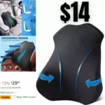 Support Pillow for Office Chair Car, Memory Foam Back Support for Back Pain Relief