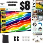 TOWOND Projector Screen 84 inch, Wrinkle-Free and Foldable Projection Screen HD