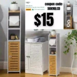 Toilet Paper Holder Stand, Small Bathroom Storage Cabint