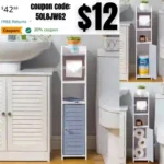Toilet Paper Holder Stand with Bathroom Storage Cabinet