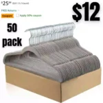 Velvet Hangers 50 Pack, Grey Slim Felt Hangers with 360° Swivel Hook
