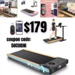 Walking Pad Treadmill 300 lb Capacity with Incline,Wooden Under Desk Treadmill with Smart App