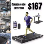 Walking Pad Treadmill Under Desk Treadmill 300 lb Capacity, Portable Treadmills for Home Office Gym