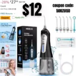 Water Dental Flosser Cordless for Teeth Pick Cleaning – Powerful Oral Irrigator with 6 Adjustable Modes