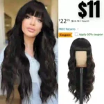 Wig with Bangs Long Wavy