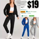 Women s Two Piece Tracksuit Outfits Casual Long Sleeve Crop Zip Up Hoodie Sweatsuit And Sweatpants Jogger Set