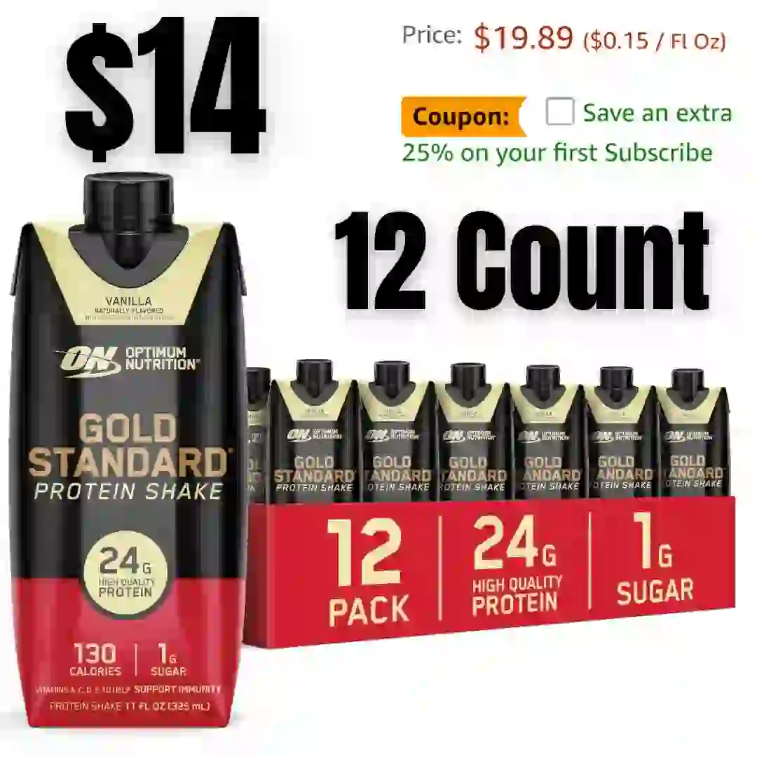 12pack Optimum Nutrition Gold Standard Protein Shake